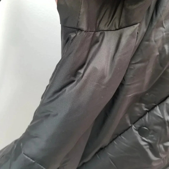 Zara Long Black Puffer  Coat Faux Fur Trim Hood XS - Picture 12 of 13